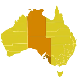Karte der Kirchenprovinz Adelaide