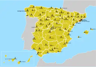 Karte der Kirchenprovinz Barcelona