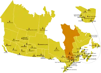 Karte der Kirchenprovinz Gatineau