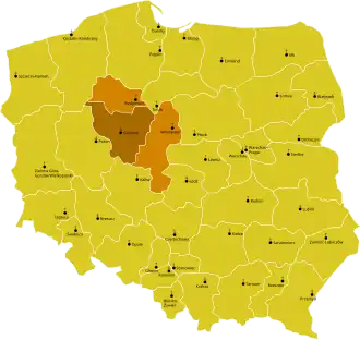 Karte der Kirchenprovinz Gniezno