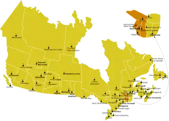 Karte der Kirchenprovinz Montréal