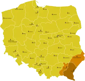 Karte der Kirchenprovinz Przemyśl