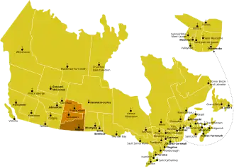 Karte der Kirchenprovinz Regina