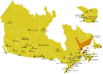 Karte der Kirchenprovinz Rimouski