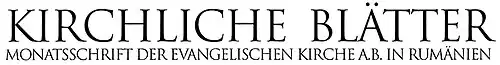 Zeitungskopf der Kirchlichen Blätter.