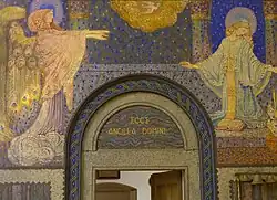 Kirdorf, Taunusdom, Verkündigung an Maria, Wandmalerei von Augustin Kolb