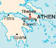 Lagekarte vom Kithairon-Gebirge