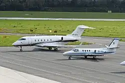 Im Vordergrund die Cessna Citation I (OE-FHW) der Daedalos