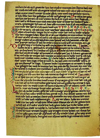Kleine Heidelberger Liederhandschrift in Gotischer Minuskel, 13. Jahrhundert