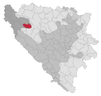 Lage der Gemeinde Ključ in Bosnien und Herzegowina (anklickbare Karte)