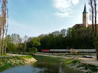 Klosterneuburger Durchstich zwischen Klosterneuburg und Kritzendorf im Zuge des Baues der Umfahrungsstraße