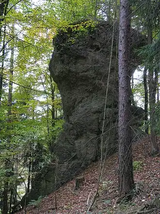 westlicher Dolomitfelsen auf dem Berg