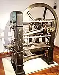 Kniehebelpresse von 1893 für die Münzprägung im Museum Münze Hall