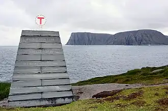 Markierung auf dem Knivskjellodden