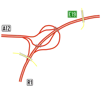 Übersichtskarte Autobahndreieck Antwerpen-Nord