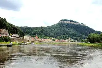 Königstein über der Elbe und der Stadt Königstein