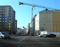 Nordwestteil der Köpenicker Straße von der Kreuzung Heinrich-Heine-Straße / Brückenstraße