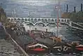 Kohlekähne mit Kraftwerk Paris Sud, 1938