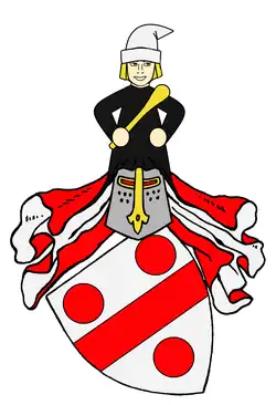 Stammwappen der Grafen Kolb von Wartenberg, eingegangen in das Wappen der Grafen von Erbach-Wartenberg-Roth.