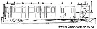Komarek-Dampftriebwagen der Kerkerbachbahn, um 1905