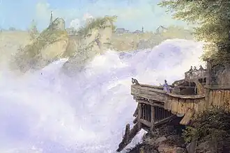 Der Rheinfall bei Schaffhausen, 1860, Gouache von Konrad Corradi