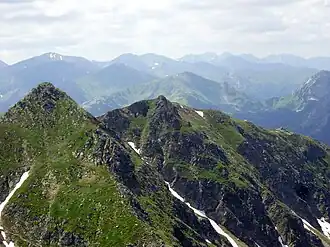 Blick von dem Gipfel Kościelec