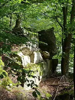Felsen der Steilstufe im Osten zur Donau hin