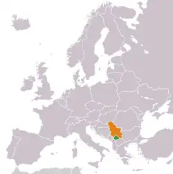 Lage von Kosovo und Serbien