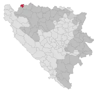 Lage der Gemeinde Kostajnica (Doboj) in Bosnien und Herzegowina (anklickbare Karte)