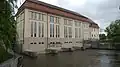 Kraftwerksgebäude von der Unterwasserseite