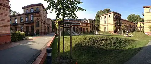 Panoramaansicht (nord-westwärts) des Altbaugeländes in Richtung Urbanhafen