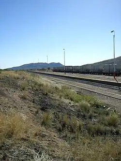 Bahnsteig auf dem Trennungsbahnhof Kranzberg
