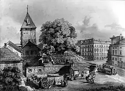 Der Kratzturm und der Baugartenhügel um 1871