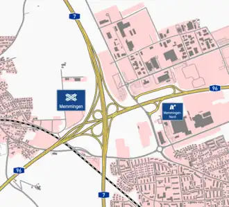 Übersichtskarte Autobahnkreuz Memmingen