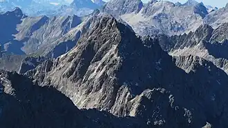 Kreuzkarspitze von der Urbeleskarspitze (2632&nbsp;m)
