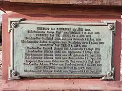 Namen und Orte auf einer Bronzetafel