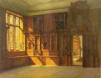 Kriegsstube nach NW, Gemälde von Heinrich Hansen, 1881