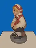 Kölsch Hänneschen als Caganer in der Krippe