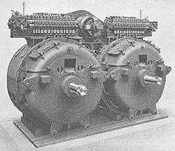 Ausgebaute Fahrmotorgruppe von der anderen Seite gesehen