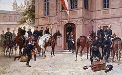 Kronprinz-Ludwig IV von Hessen-Darmstadt und Cornelius Heyl am Schlösschen Worms