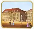 Das Kronprinzenpalais (Berlin) auf einem Porzellanteller nach einem Gemälde von Freydanck, 1838