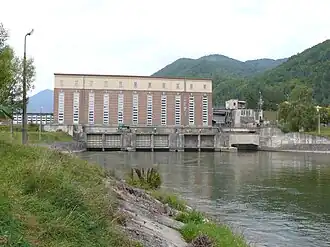 Gebäude des Wasserkraftwerks