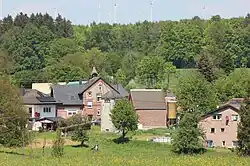 Ansicht von Krümmel mit Schulhaus, aus Südwesten