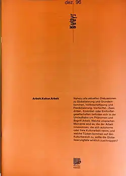 Cover der Kulturrisse, Magazin der IG Kultur, Ausgabe Dezember 1996