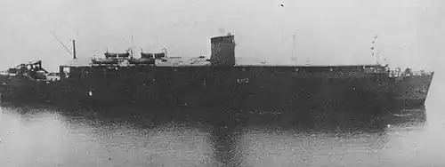 Der Handelsschiff-Flugzeugträger der Spezial-M-Klasse Kumano Maru als Repatriierungsschiff 1947