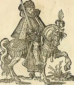 Reiter mit pelzverbrämten Kurzcape (vor 1591)