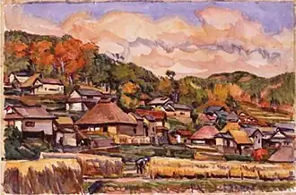 Herbst auf dem Lande (Aquarell), 1947