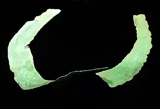 Eine Lunula in zwei Teilen