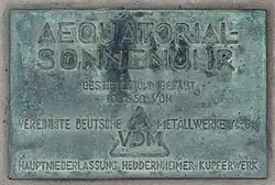 Stifterplakette von den Vereinigten Deutschen Metallwerken