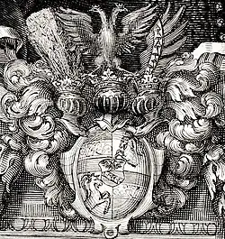 Wapen der Kurz von Senftenau, Grafen zu Valley (um 1638)